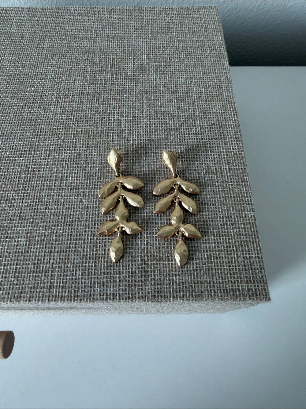 Chico's Gold Leaf Cascade Drop Earrings